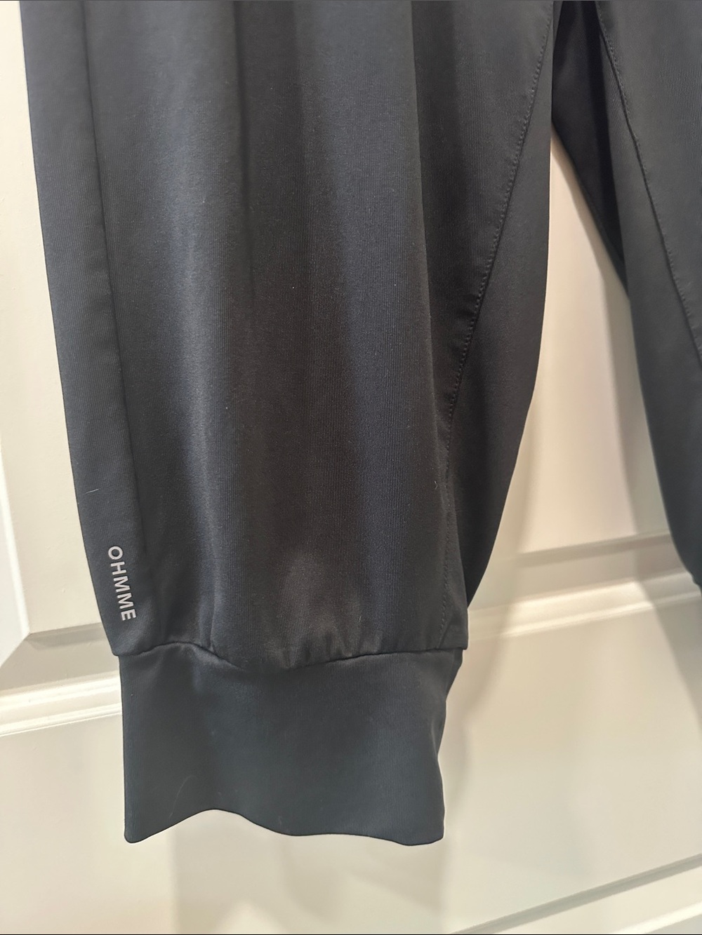 Men's Ohmme Black Performance Cropped Joggers with Elastic Waist - Picture 3 of 8